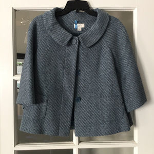 Ann Taylor Loft Blue Grey Swing Jacket
